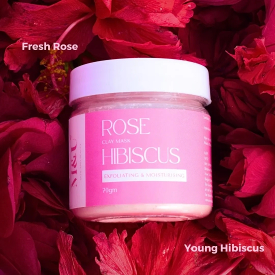 Rose & Hibiscus Clay Mask For Glowing Skin 70gm