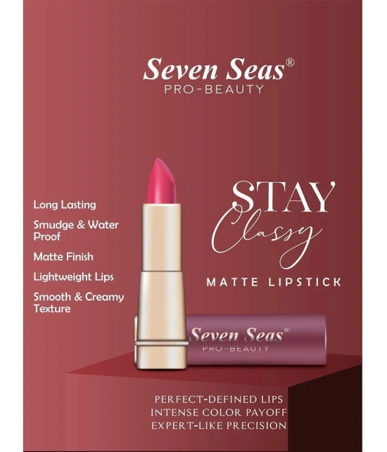 Seven Seas Classy Matte Full Coverage Long Lasting &Smudge Proof Matte Lipstikc(Vivid Burgundy 3.5g)