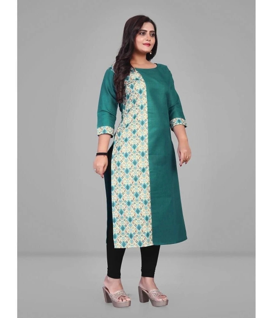 Parastri Cotton Printed Straight Womens Kurti - Green ( Pack of 1 ) - None