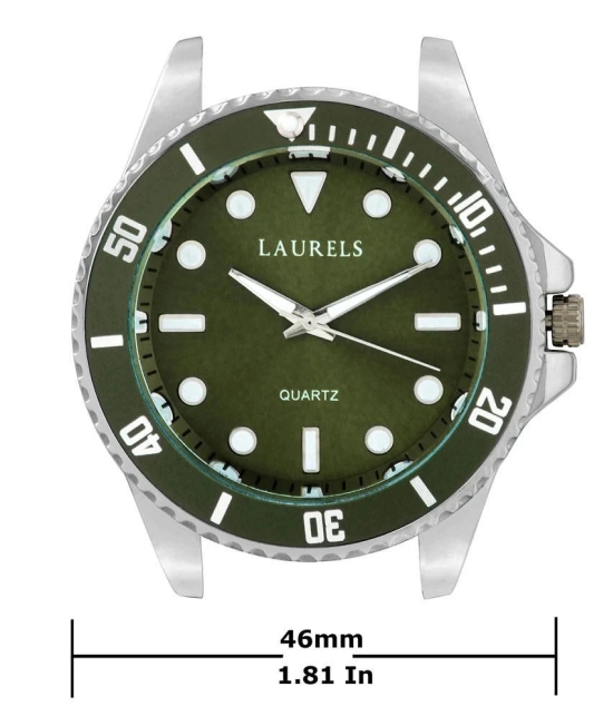 Laurels Green Leather Analog Watch