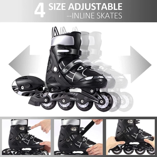 Skating Shoes Inline Skates w/ Light Up Wheels LED Flashing Roller Skat5es