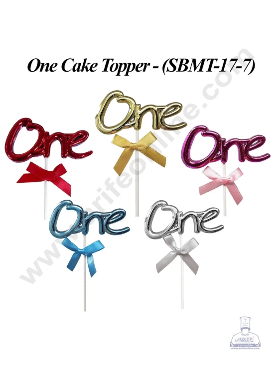 CAKE DECOR™ Plastic One Number Cake Topper - 1 Piece-Silver