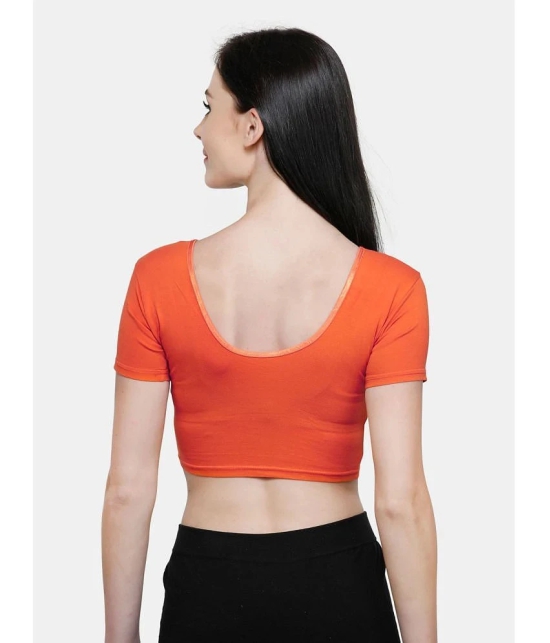 Vami - Orange Readymade without Pad Cotton Blend Womens Blouse ( Pack of 1 ) - None