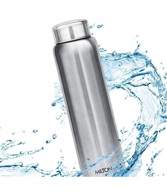 Milton Aqua 1000 Stainless Steel Water Bottle, Set of 1, 950 ml, Silver | 100% Leak Proof | Office Bottle | Gym Bottle | Home | Kitchen | Hiking | Treking Bottle | Travel Bottle - Silver