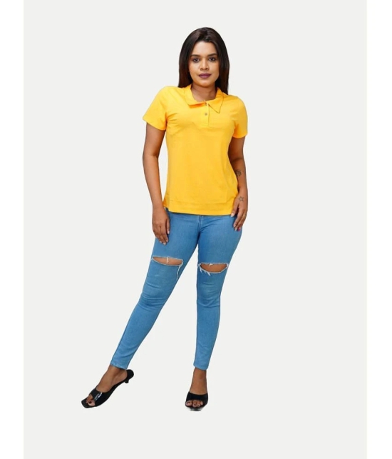 Radprix Yellow Cotton Blend Regular Fit Womens T-Shirt ( Pack of 1 ) - None