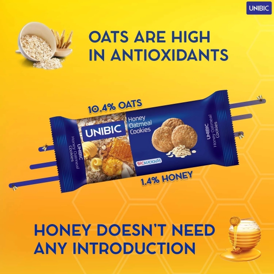 Unibic Cookies, Honey Oatmeal, 75G, Oatmeal Cookies, Honey Oatmeal Cookies