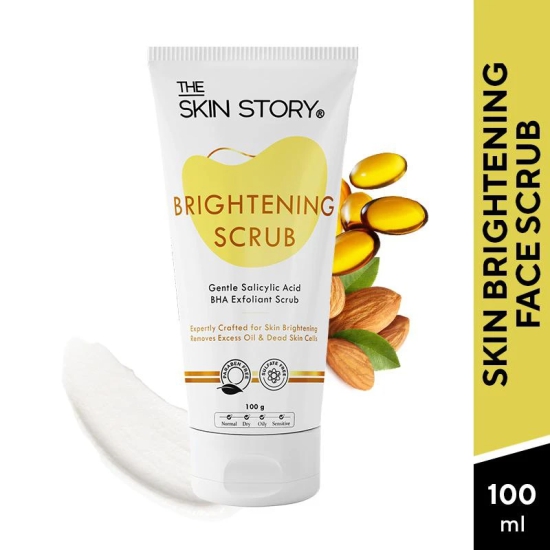 Skin Brightening Scrub, Gentle Exfoliator With Salicylic Acid, Removes Excess Oil & Dead Skin Cells (100 GM)