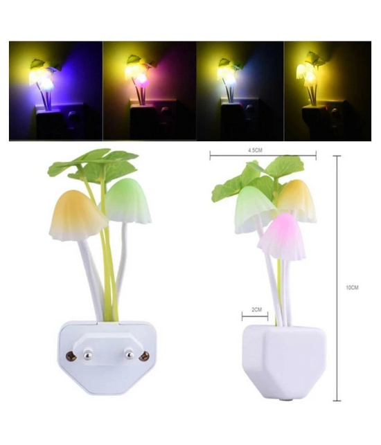 Goodkin - Pack of 2 Mushroom Shape Automatic Sensor LED Color Changing Light Night Lamp Multi