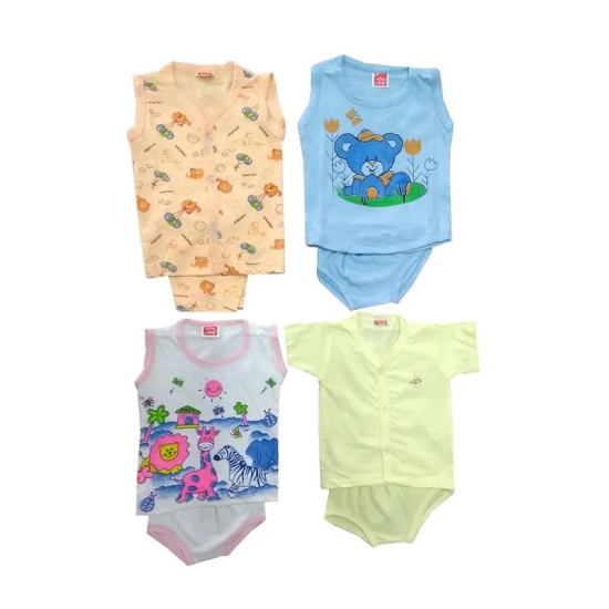 Daily Wear Classic Assorted 4 T-Shirt With 4 Bottom Set - BC08