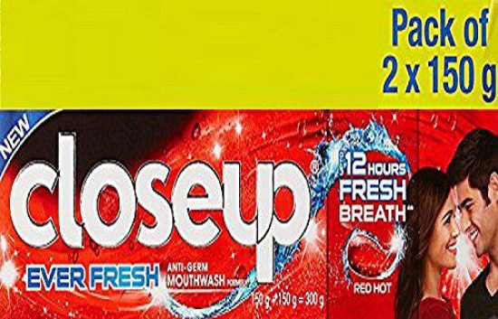 Closeup Everfresh+ Anti-Germ Gel Toothpaste Red Hot|| 2x150 g|| Save Rs. 20