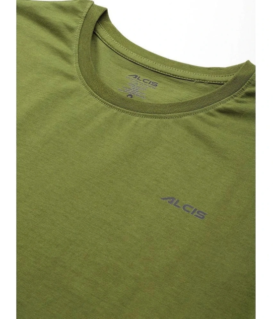 Alcis Olive Cotton Regular Fit Mens Sports T-Shirt ( Pack of 1 ) - None