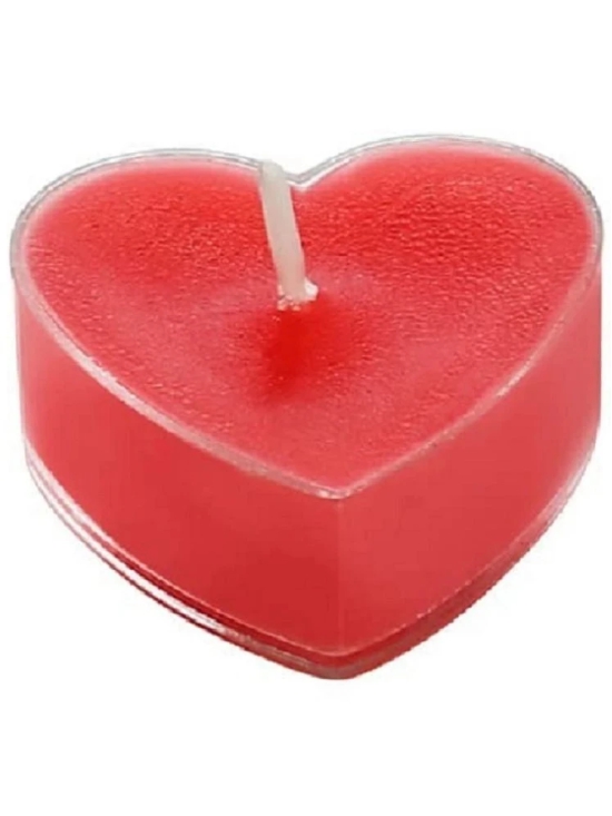 Dynore Red Rose Wax Tea Light Candle 4 cm ( Pack of 10 )