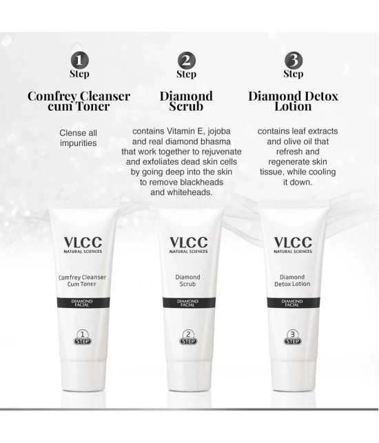 VLCC Diamond Single Facial Kit, 60 g, Parlour Glow with Natural Ingredients