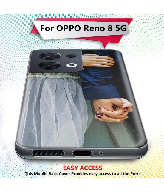 NBOX - Multicolor Silicon Printed Back Cover Compatible For Oppo Reno 8 5G ( Pack of 1 )