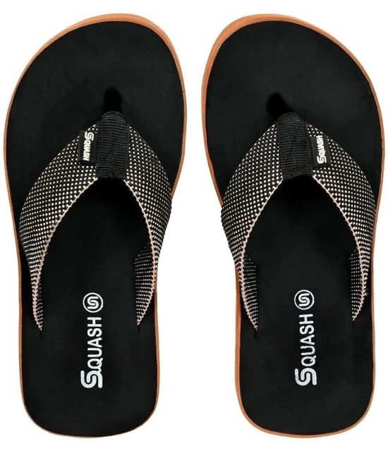 Squash Black Mens Thong Flip Flop - None