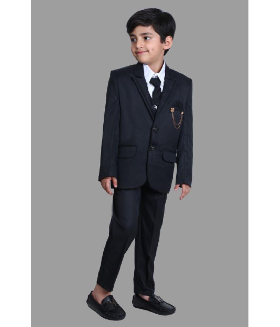 DKGF Fashion - Black Polyester Boys 3 Piece Suit ( Pack of 1 ) - None