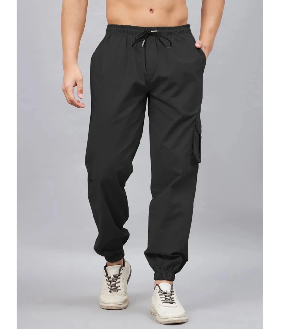 Chrome & Coral Regular Flat Men's Cargos - Black ( Pack of 1 ) - None