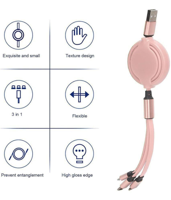 NBOX - Pink 3A Multi Pin Cable 1.2 Meter - Pink