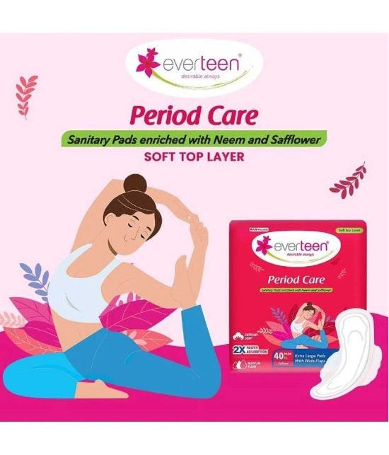 Everteen Period Care XL Soft Sanitary Pads For Medium Flow, 40 Pads Each (Pack of 3)