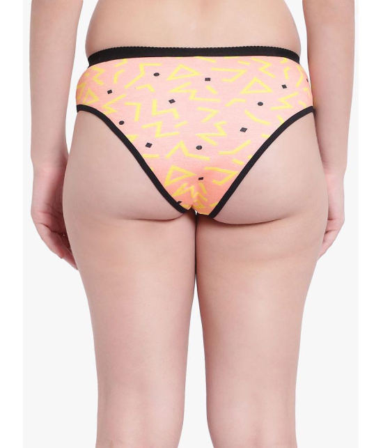 Bruchi Club - Fluorescent Orange Blended Printed Women's Bikini ( Pack of 1 ) - None