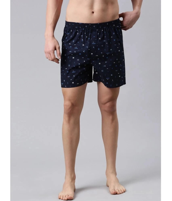 broon Blue,Navy,Multi BOXER SHORTS Cotton Mens Boxer- ( Pack of 3 ) - None