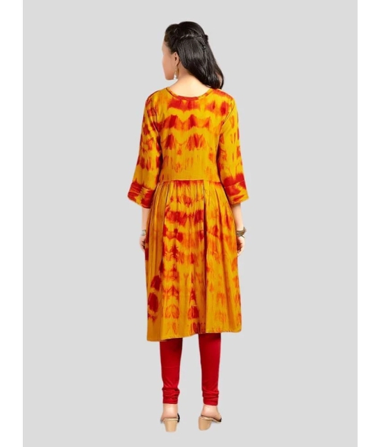 Aarika Yellow Rayon Girls Anarkali Suit Set ( Pack of 1 ) - None