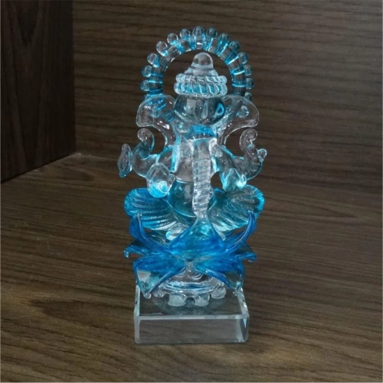 THE ALLCHEMY Glass Ganesha, Gifting Ganesha Statue (Blue)