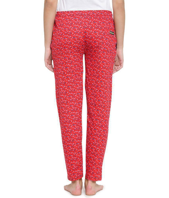 Uzarus Red Cotton Blend Trackpants - Single - None