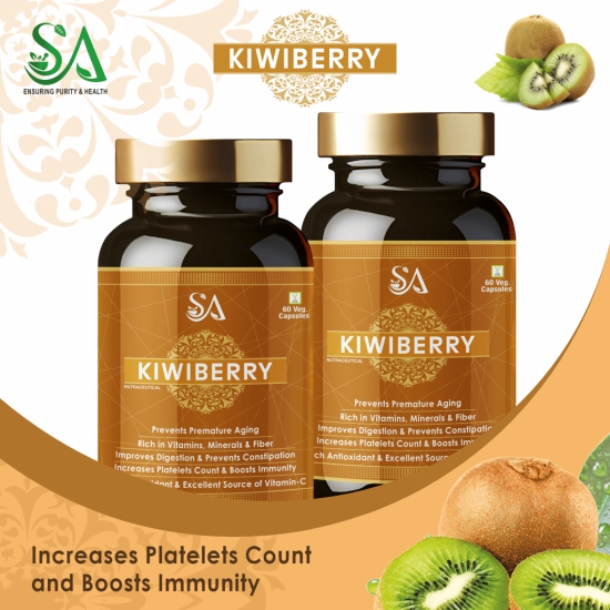 KIWIBERRY(Good For Body Detoxifier, Immunity Booster, Joint Pain Relief Restful Sleep, 60 Veg Capsules)