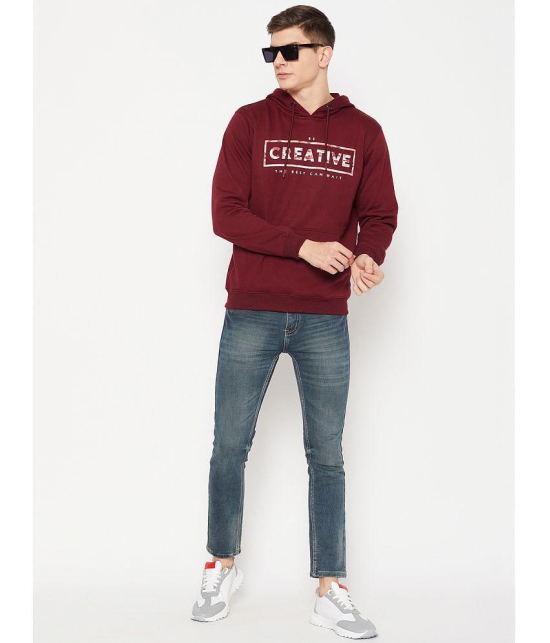 UBX Cotton Blend Hooded Mens Sweatshirt - Maroon ( Pack of 1 ) - None