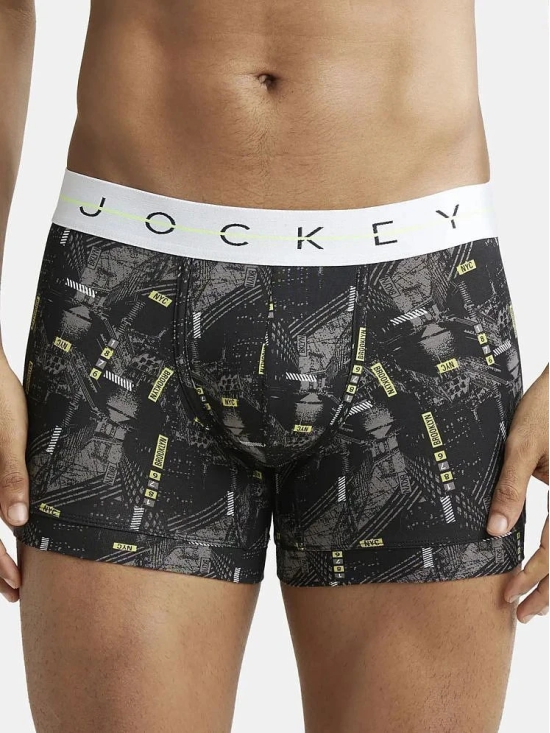 Jockey NY02 Men Super Combed Cotton Elastane Printed Trunk - Black - None