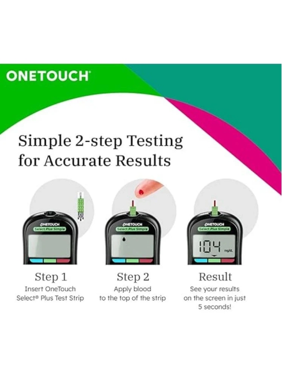 Onetouch Select Plus Simple Glucometer | Free 10 Test Strips + 10 Lancets + 1 La Meter 10 Test Strips