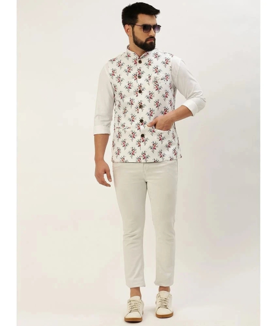 Showoff - White Cotton Blend Mens Nehru Jacket ( Pack of 1 ) - None