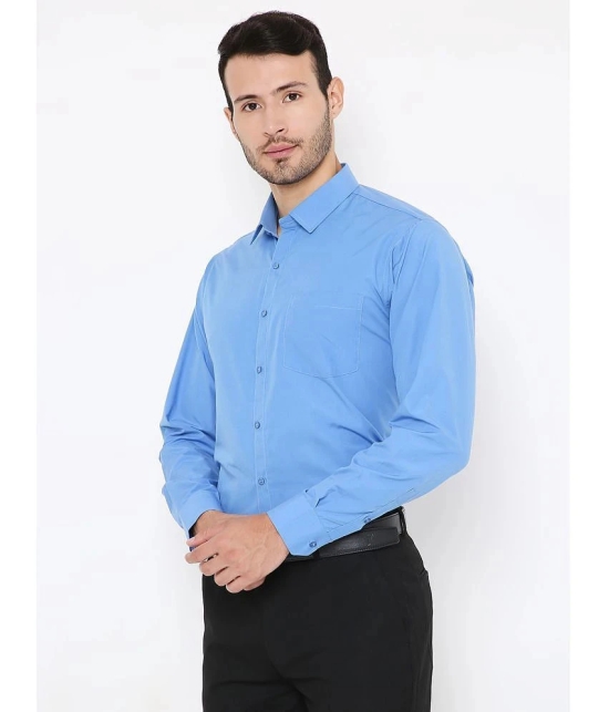 Maharaja - Blue Polyester Blend Slim Fit Mens Formal Shirt ( Pack of 1 ) - None