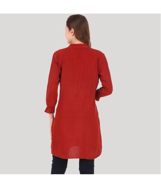 PPTHEFASHIONHUB - Maroon Rayon Women's Tunic ( Pack of 1 ) - None