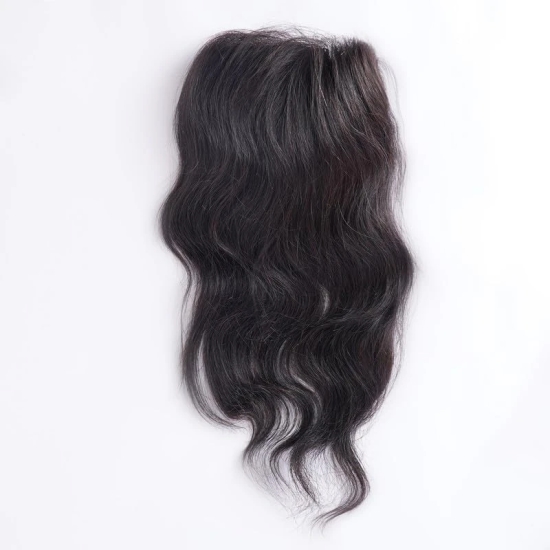 RefynHair - 100% Human Hair Topper 6X6 | 18 Inches | Medium Brown | Hairpiece | Lace Base | 35-40 Gr | Natural Hair | Clip In | Invisible | Seamless | Real Hair Topper | Volumizer | Remy | Closure