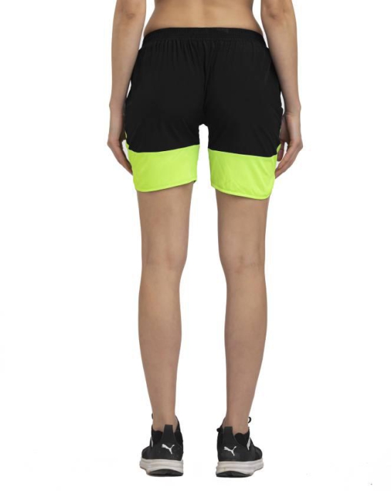 Solid Women Black Regular Shorts, Running Shorts, Gym Shorts