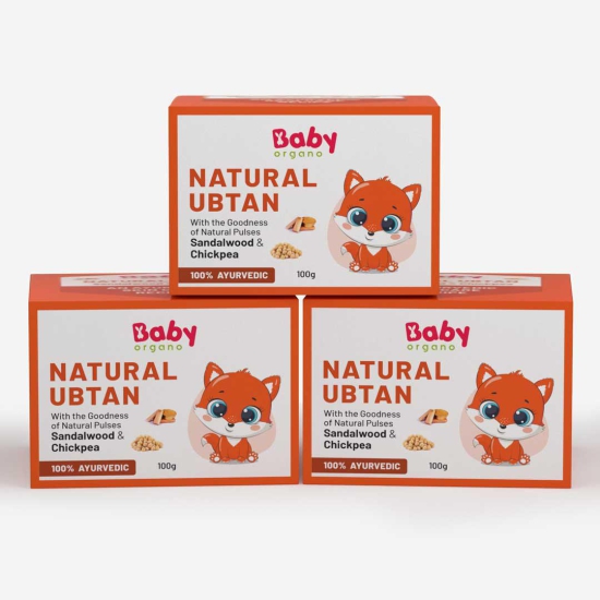 BabyOrgano Natural Ubtan | Skin Lightening and Tan Removal For Babies | Exfoliates dead skin cells | Safe for New Borns-Pack Of 3