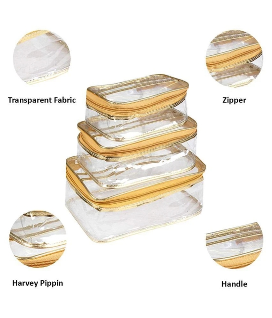 PrettyKrafts Plastic Travel Toiletry Bag  -Set of 6 Pieces