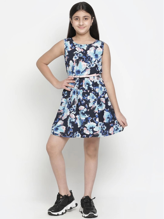 Oxolloxo Blue & Pink Floral Satin Dress