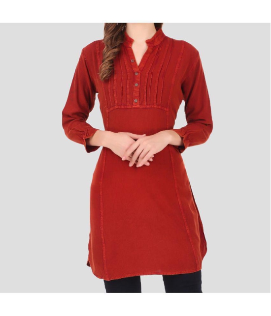 PPTHEFASHIONHUB - Maroon Rayon Women's Tunic ( Pack of 1 ) - None