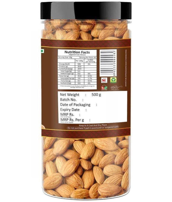 YUM YUM 100% Natural Premium California Almonds / Badam Dry Fruits 500grams