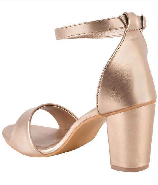 Shoetopia - Gold Women''s Sandal Heels - None