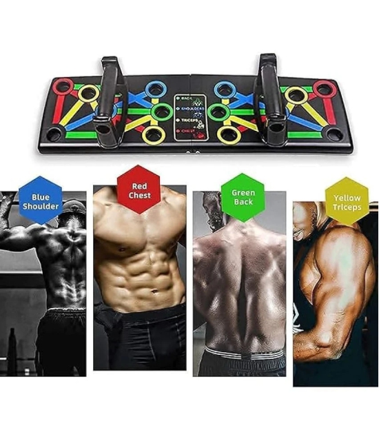 Foldable Push-Up Board 14 in 1 Multi-Function Pushup Bracket Rack Dips Stand Body Building Fitness Exercise Tools for Men/Women Home Gym Chest Triceps Shoulder Back Muscle Carbon Fiber, Pack