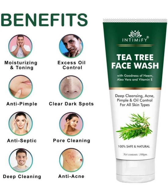 Intimify Tea Tree Oil Removal Face Wash, Skin Brightening Face Wash, Tan Removal, 100 Gms