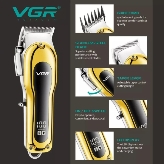 VGR V-680 professional salon series hair clipper trimmer-Gold