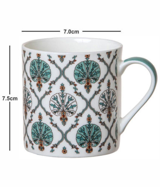 GoodHomes - Bone China Single Walled Coffee Cup 210 ml ( Pack of 6 ) - Multicolor