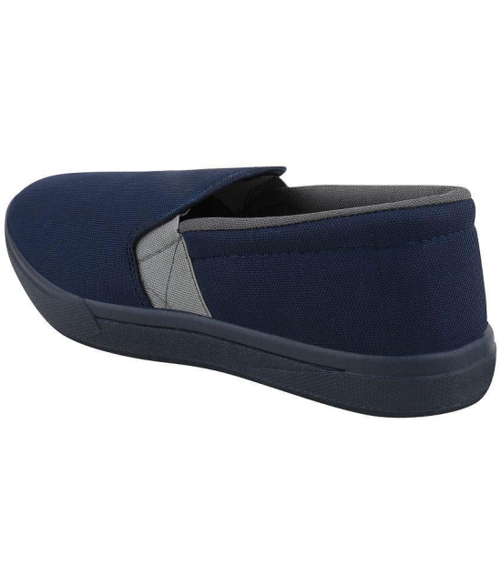 Stanfield SF CANVAS Navy Blue/Grey Shoes - Blue Mens Slip-on Shoes - None