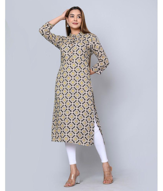 MAUKA - Beige Rayon Womens Straight Kurti ( Pack of 1 ) - None