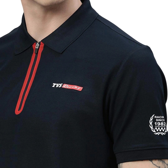 TVS Racing Polo Tshirt Polyester Blue White